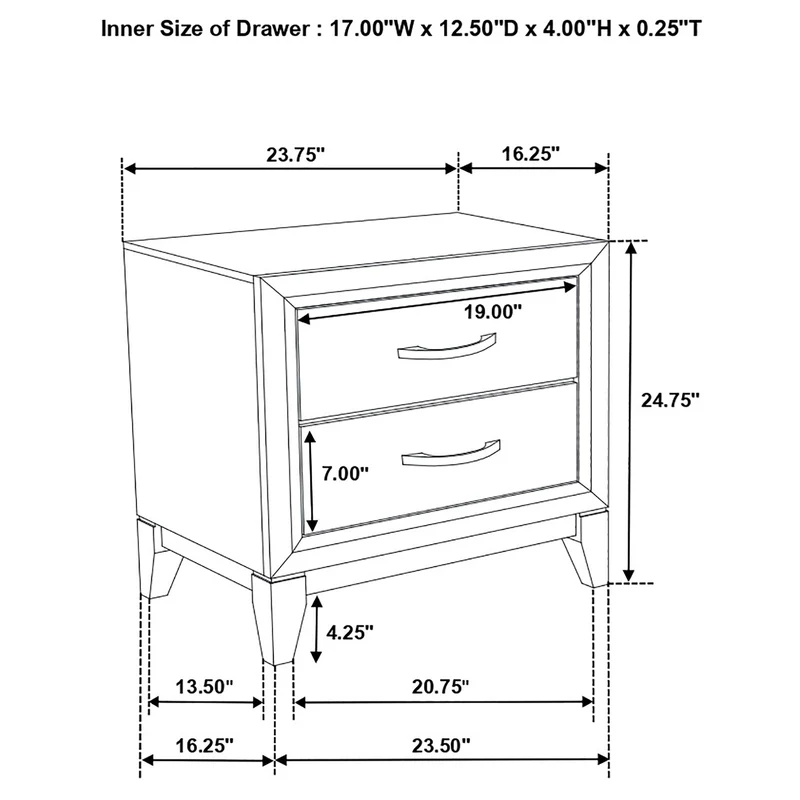 Coaster Furniture Valen 215912 2-drawer Nightstand Bedside Table - Light Taupe