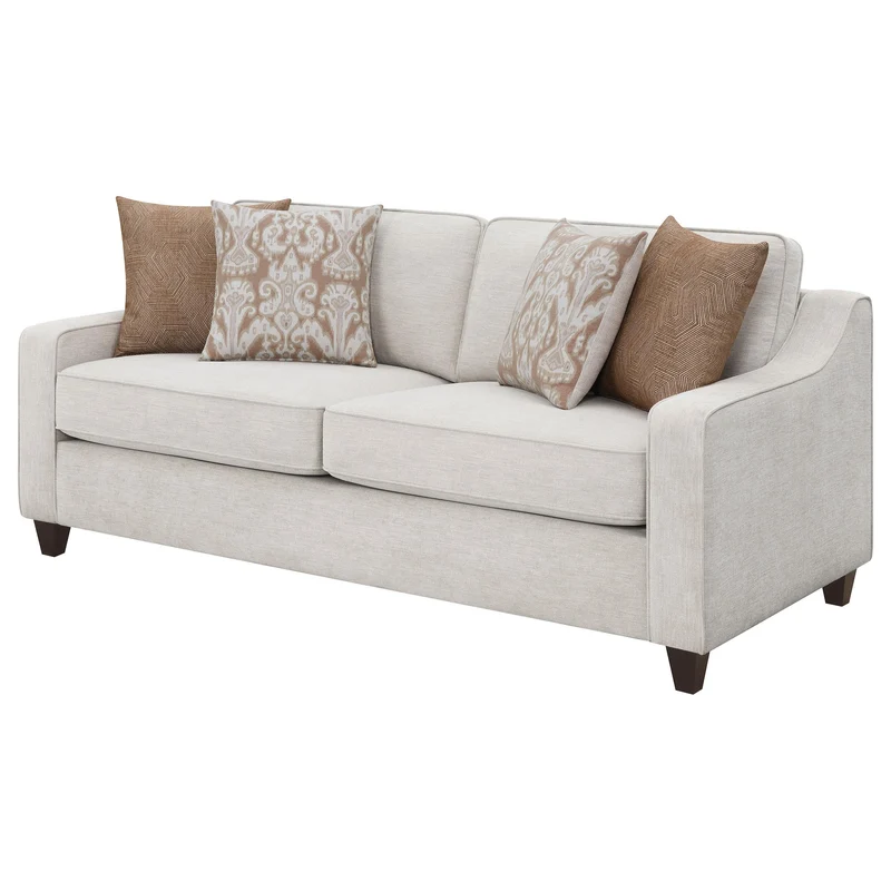 Coaster Furniture Christine 552061 Upholstered Sloped Arm Sofa - Beige