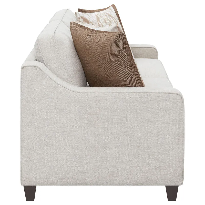 Coaster Furniture Christine 552061 Upholstered Sloped Arm Sofa - Beige