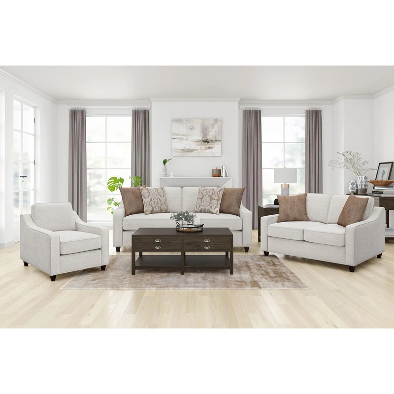 Coaster Furniture Christine 552061 Upholstered Sloped Arm Sofa - Beige