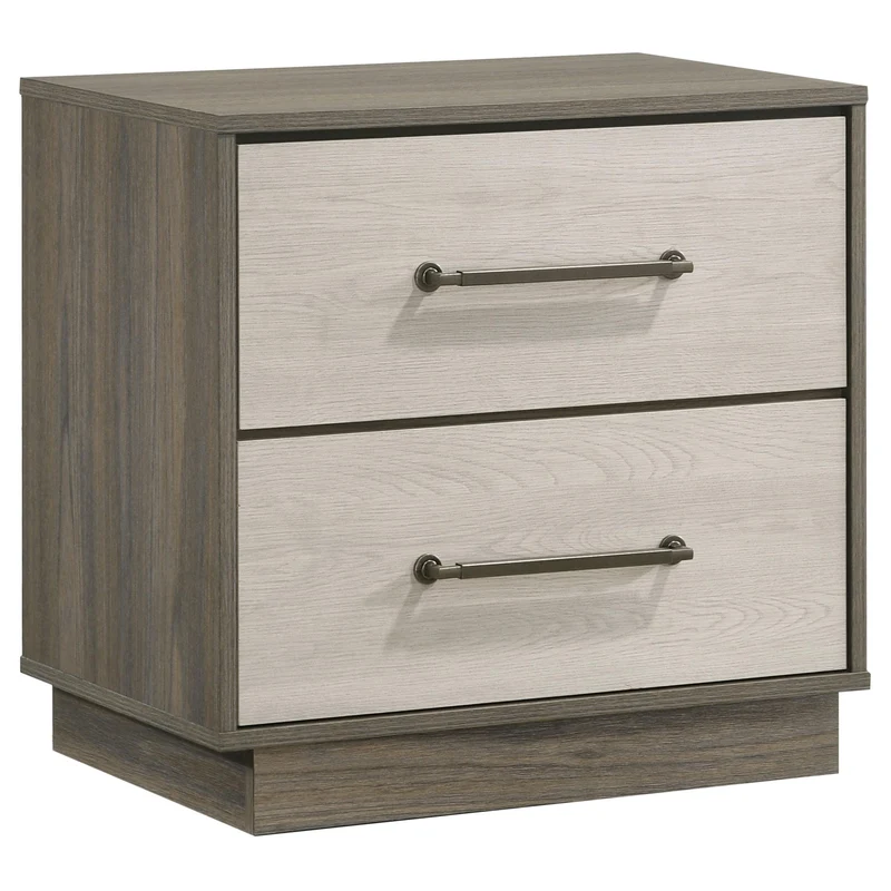 Coaster Furniture Fenwick 224982 2-Drawer Nightstand Bedside Table - Grey Oak
