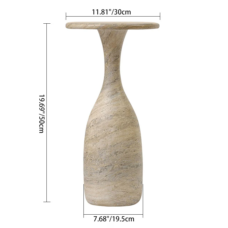 Modern Luxury Fiberglass Round Sculptural Side Table For Living Room