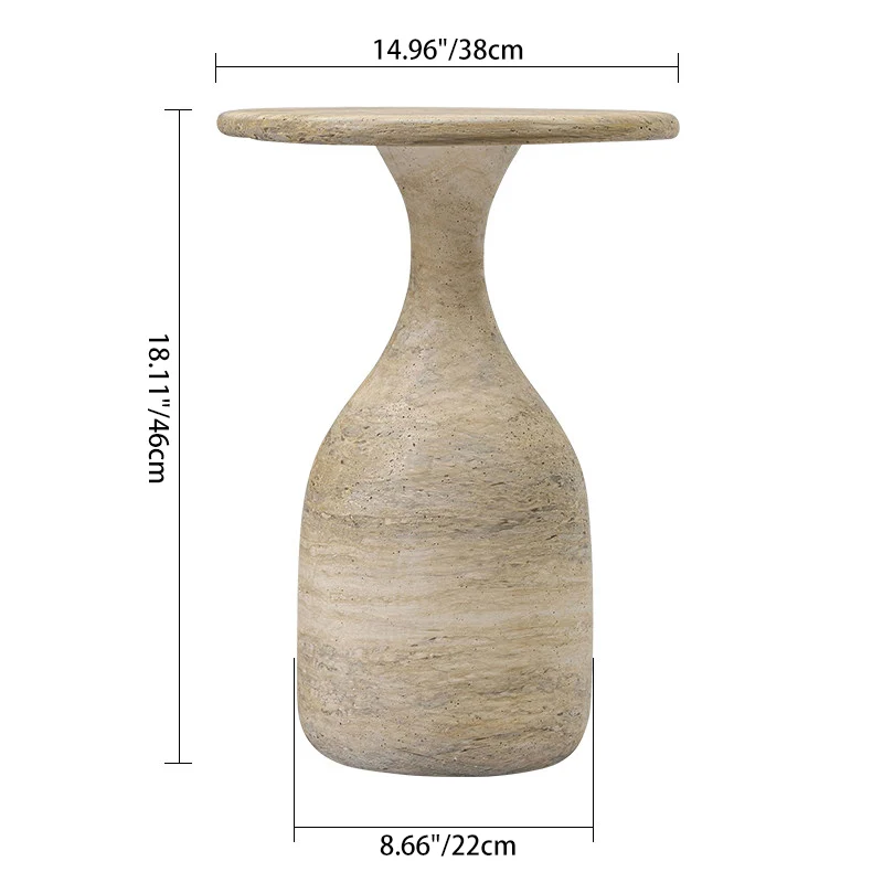 Modern Luxury Fiberglass Round Sculptural Side Table For Living Room