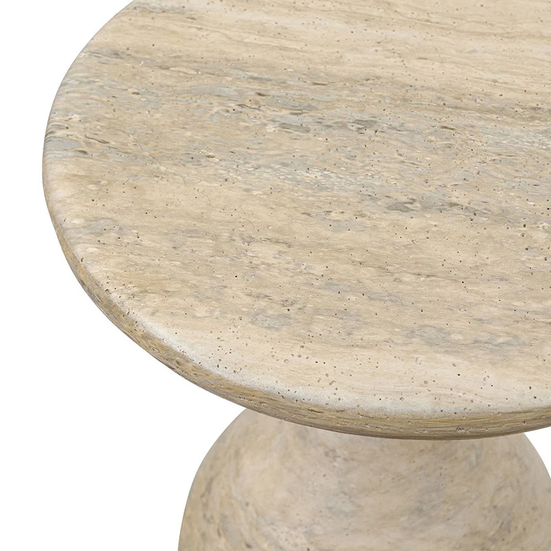 Modern Luxury Fiberglass Round Sculptural Side Table For Living Room