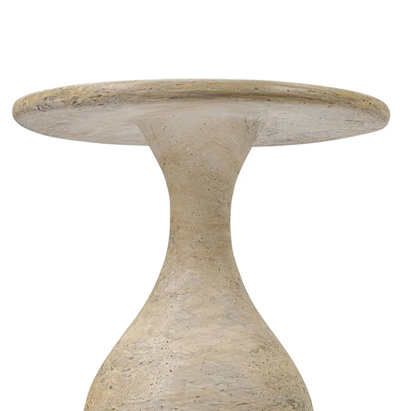 Modern Luxury Fiberglass Round Sculptural Side Table For Living Room