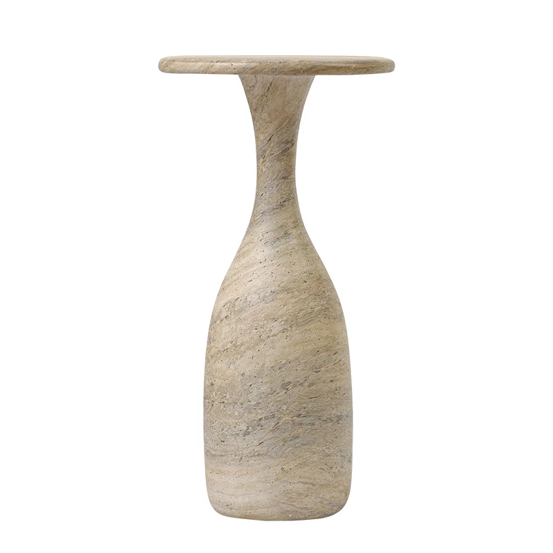 Modern Luxury Fiberglass Round Sculptural Side Table For Living Room