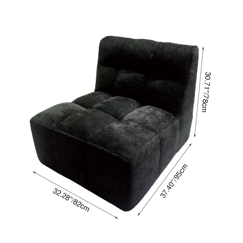 Modern Minimalist Chenille Compression Sofa - Frame-Free High Resilience Foam Portable Couch In Single & Loveseat Options For Living Room