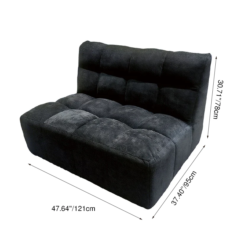 Modern Minimalist Chenille Compression Sofa - Frame-Free High Resilience Foam Portable Couch In Single & Loveseat Options For Living Room