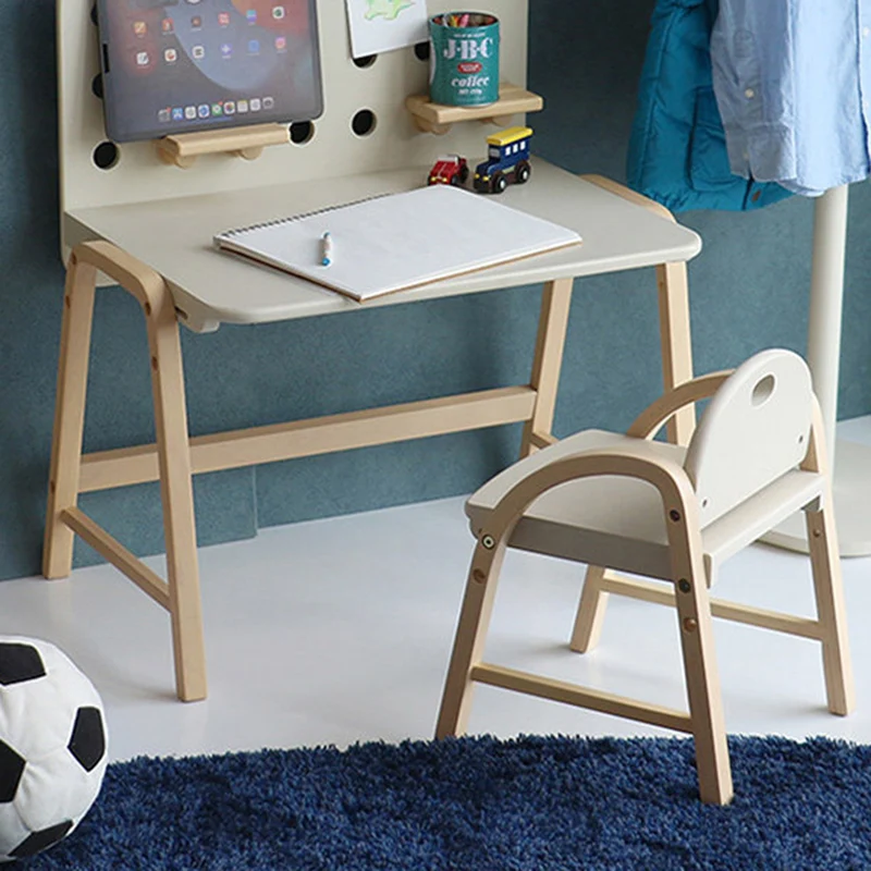 Contemporary Scandinavian Solid Wood Arc Liftable Kids Chair Backrest Armrest For Living Room