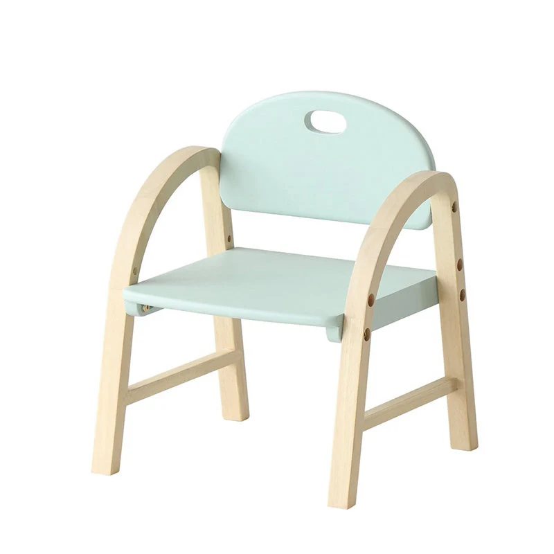 Contemporary Scandinavian Solid Wood Arc Liftable Kids Chair Backrest Armrest For Living Room