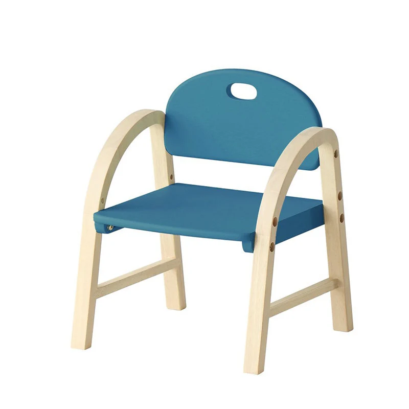 Contemporary Scandinavian Solid Wood Arc Liftable Kids Chair Backrest Armrest For Living Room