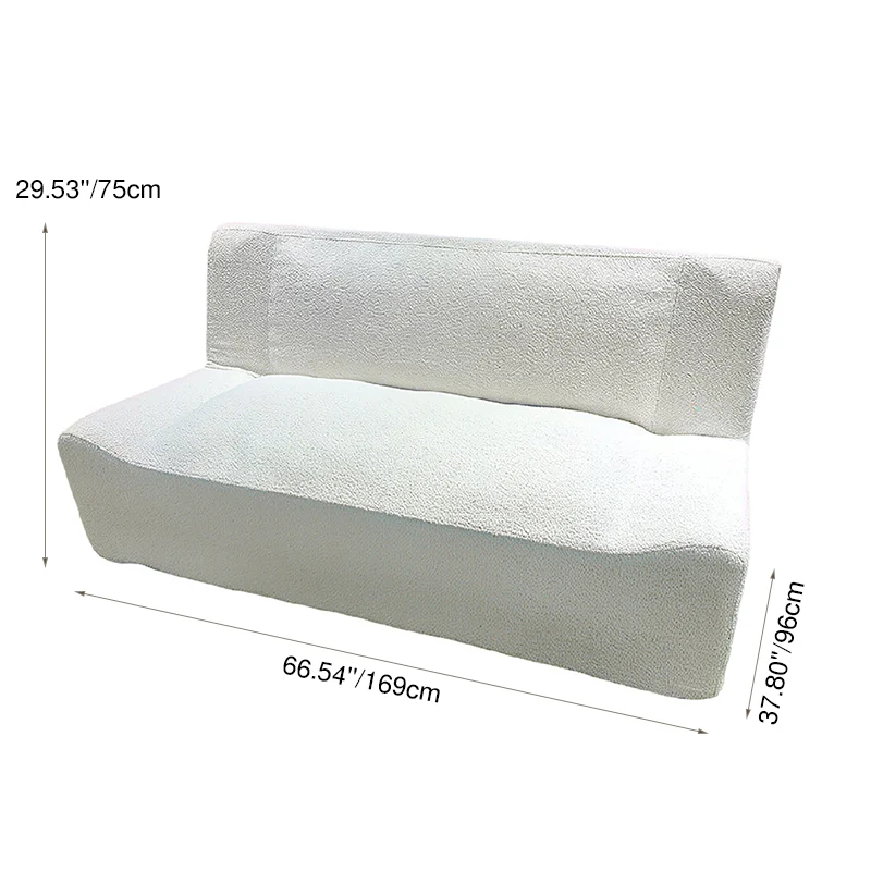 Modern Minimalist Sherpa Compression Sofa - Frame-Free High Resilience Foam Couch For Living Room