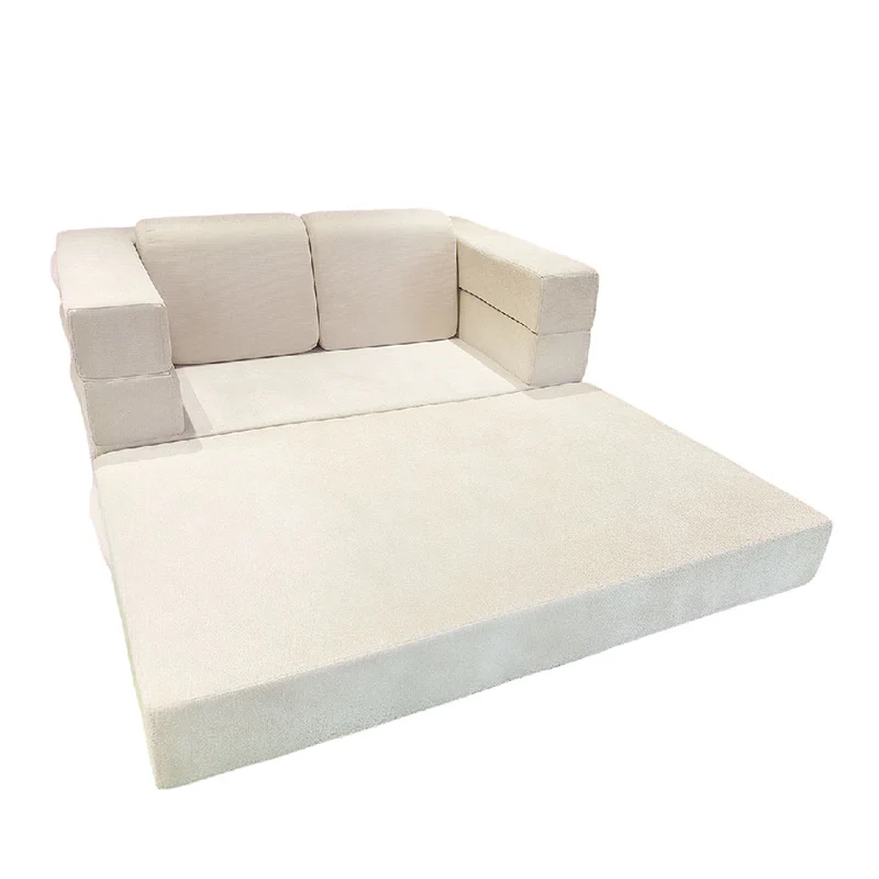 Modern Minimalist Foldable Sofa Bed For Living Room & Bedroom - Chenille Compression Convertible Couch With High Resilience Foam For Small Spaces