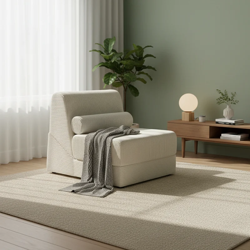Modern Modular Corduroy Compressed Sofa - Vacuum Compressed Convertible Lounge Chair For Living Room