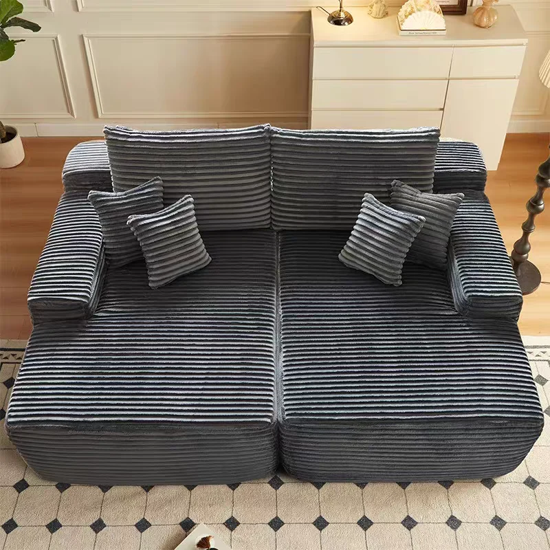 Modern Corduroy Sofa Bed - Frameless Modular Floor Couch With High Resilience Foam For Living Room & Bedroom