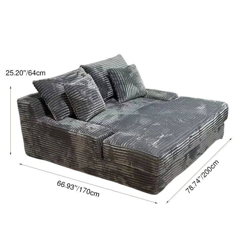 Modern Corduroy Sofa Bed - Frameless Modular Floor Couch With High Resilience Foam For Living Room & Bedroom