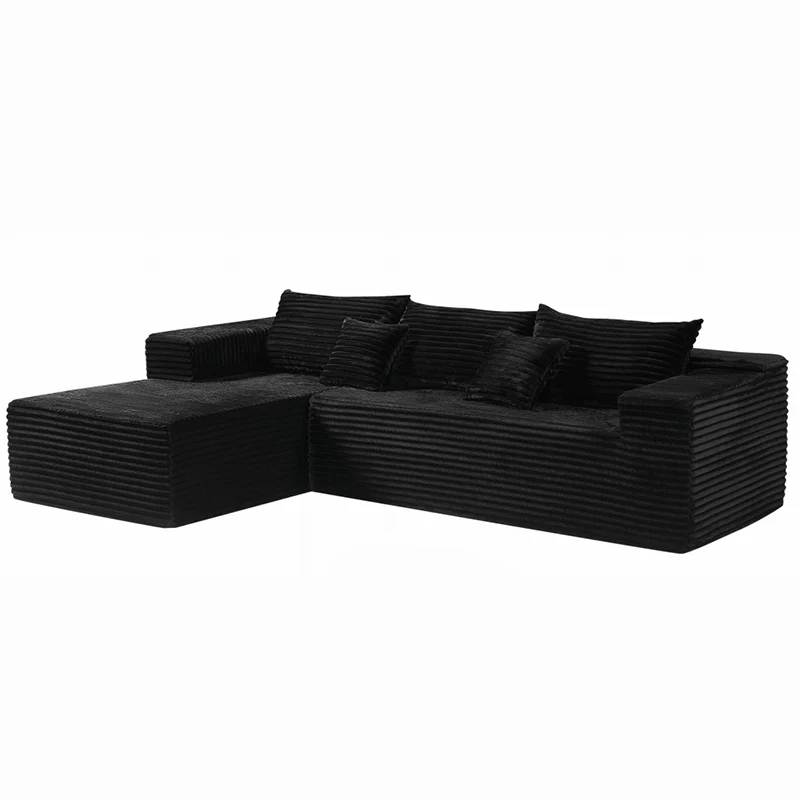 Compact 35D High-Resilience Foam Compression Sofa - Nordic Soft Corduroy Fabric Easy Storage For Living Room & Bedroom