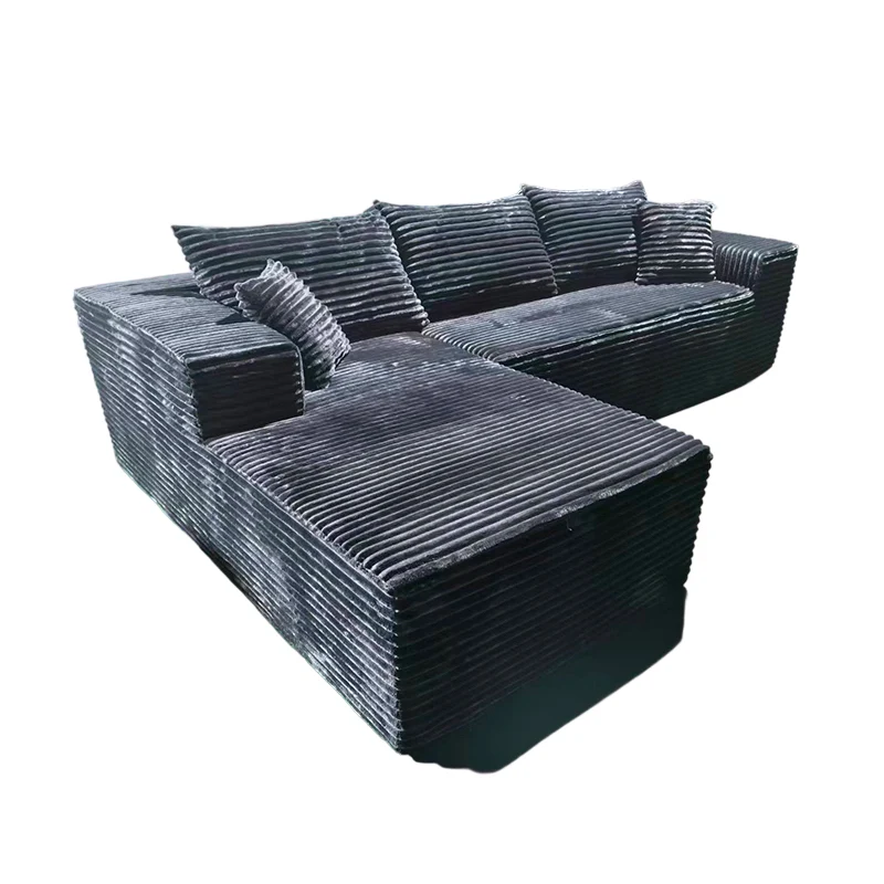 Compact 35D High-Resilience Foam Compression Sofa - Nordic Soft Corduroy Fabric Easy Storage For Living Room & Bedroom