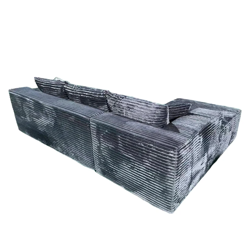 Compact 35D High-Resilience Foam Compression Sofa - Nordic Soft Corduroy Fabric Easy Storage For Living Room & Bedroom