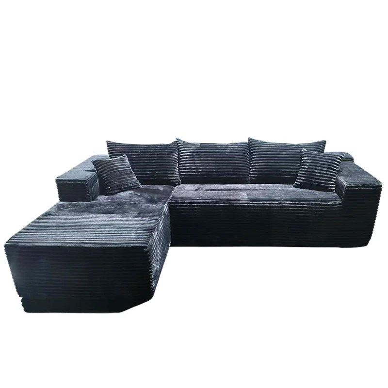 Compact 35D High-Resilience Foam Compression Sofa - Nordic Soft Corduroy Fabric Easy Storage For Living Room & Bedroom