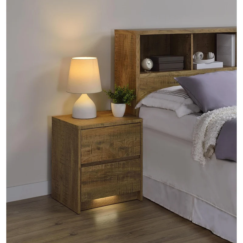 Coaster Furniture Westpark 315902 2-drawer Nightstand LED Lights and USB - Mango