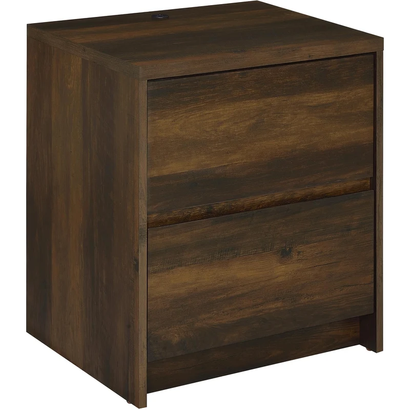 Coaster Furniture Westpark 315882 2-drawer Nightstand LED Lights and USB - Dark Pine