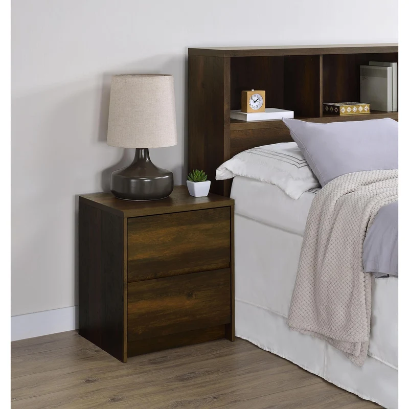Coaster Furniture Westpark 315882 2-drawer Nightstand LED Lights and USB - Dark Pine