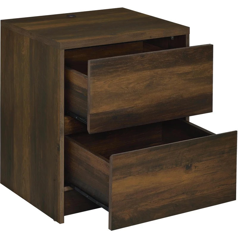 Coaster Furniture Westpark 315882 2-drawer Nightstand LED Lights and USB - Dark Pine