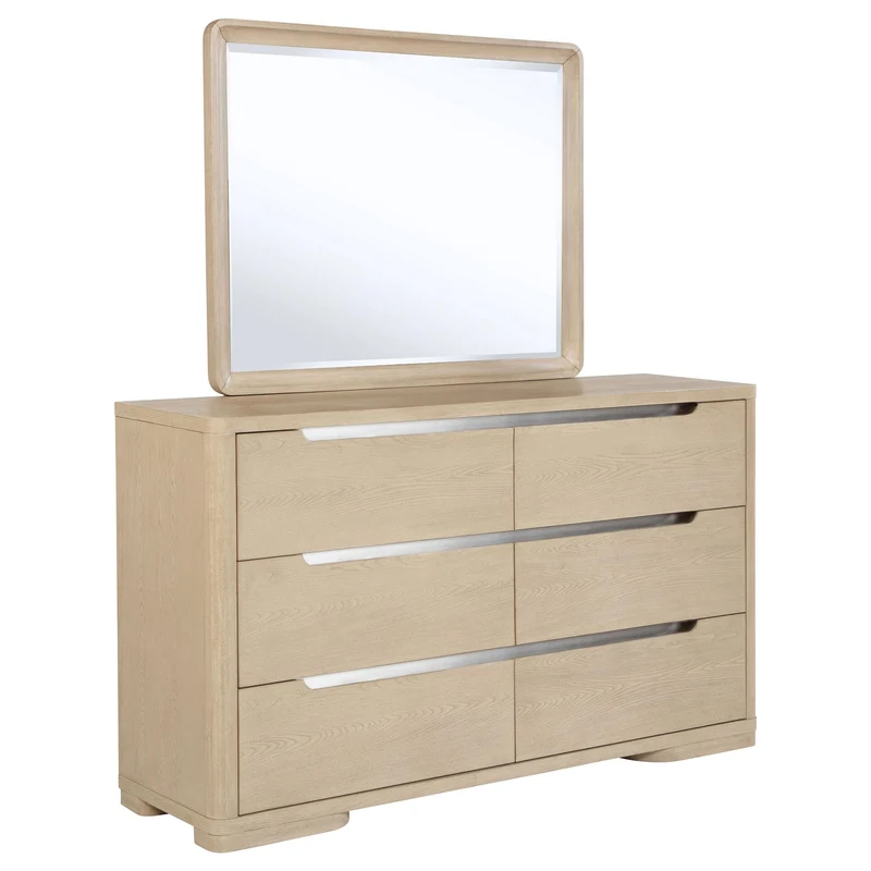 Coaster Furniture Ladera 225083M 6-drawer Bedroom Dresser and Mirror - Light Elm
