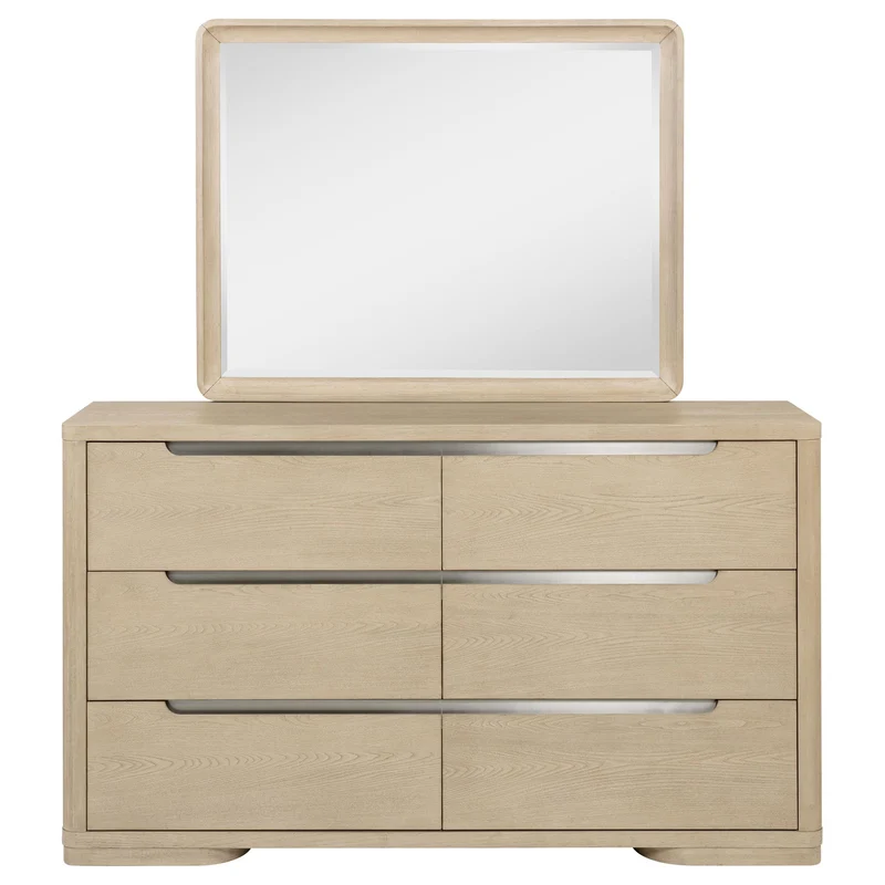 Coaster Furniture Ladera 225083M 6-drawer Bedroom Dresser and Mirror - Light Elm