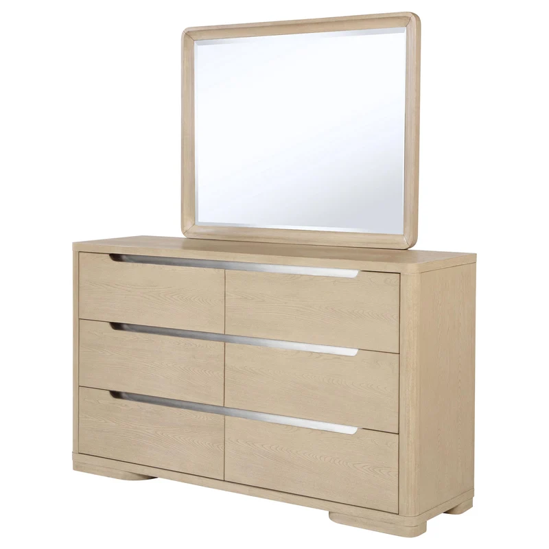 Coaster Furniture Ladera 225083M 6-drawer Bedroom Dresser and Mirror - Light Elm