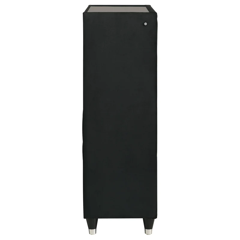 Coaster Furniture Ravenne 223195 5-drawer Velvet Upholstered LED Chest - Black