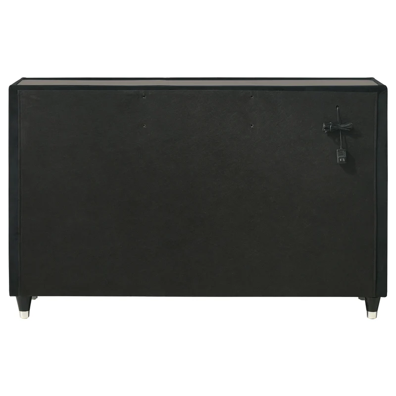 Coaster Furniture Ravenne 223193 8-drawer Velvet Upholstered LED Dresser Cabinet - Black