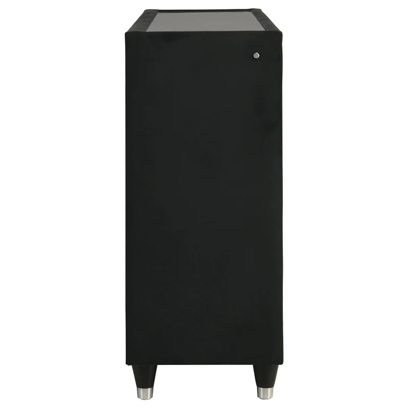 Coaster Furniture Ravenne 223193 8-drawer Velvet Upholstered LED Dresser Cabinet - Black