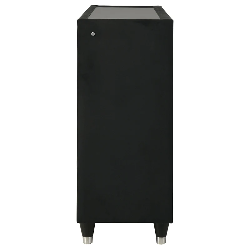 Coaster Furniture Ravenne 223193 8-drawer Velvet Upholstered LED Dresser Cabinet - Black