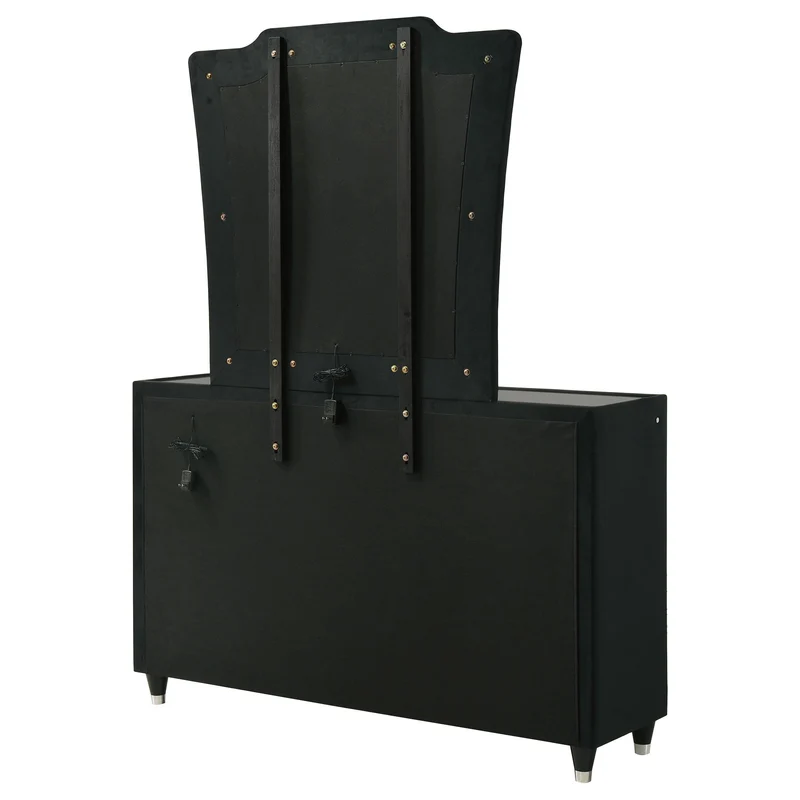 Coaster Furniture Lorient 223163M 8-drawer LED Dresser with Mirror - Black