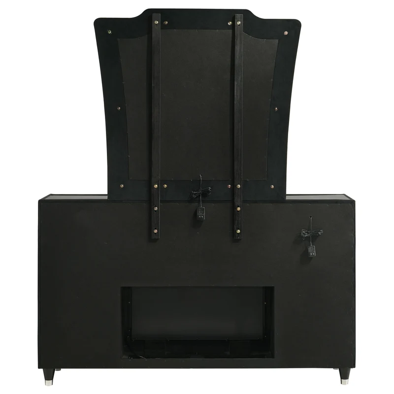 Coaster Furniture Lorient 223163FBM 8-drawer LED Flame Box Dresser and Mirror - Black
