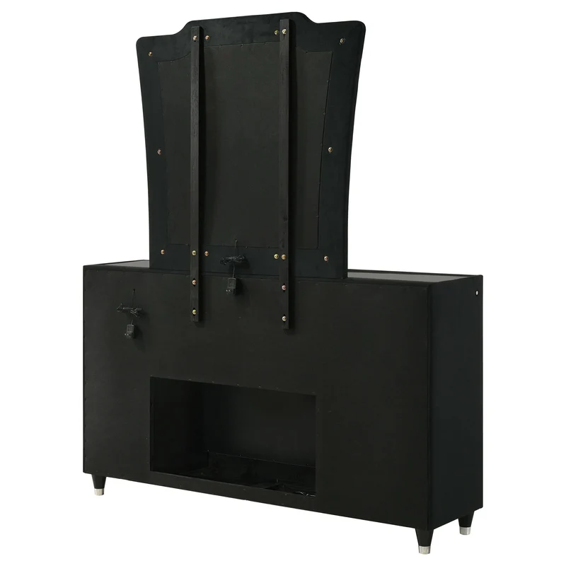 Coaster Furniture Lorient 223163FBM 8-drawer LED Flame Box Dresser and Mirror - Black