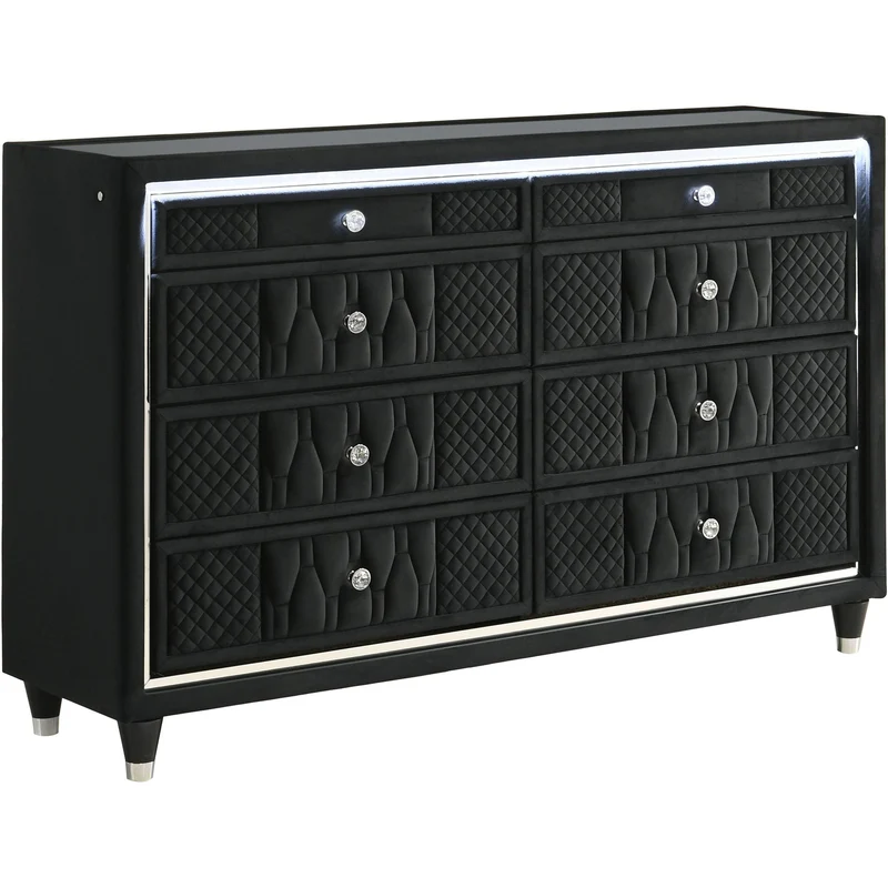 Coaster Furniture Lorient 223163 8-drawer LED Bedroom Dresser Cabinet - Black