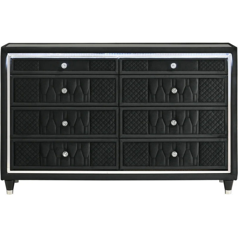 Coaster Furniture Lorient 223163 8-drawer LED Bedroom Dresser Cabinet - Black