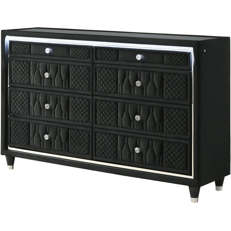 Coaster Furniture Lorient 223163 8-drawer LED Bedroom Dresser Cabinet - Black