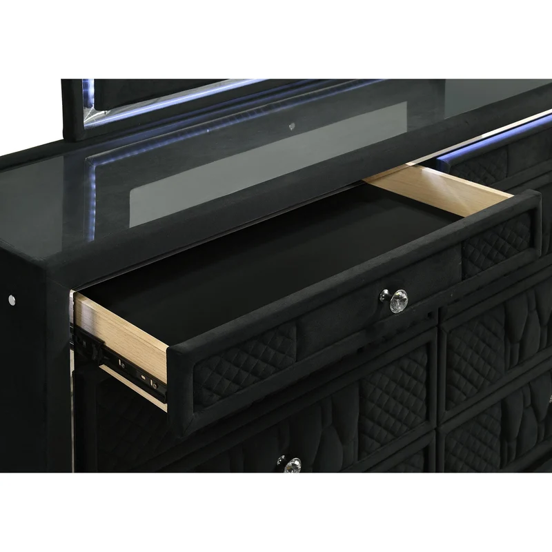 Coaster Furniture Lorient 223163 8-drawer LED Bedroom Dresser Cabinet - Black