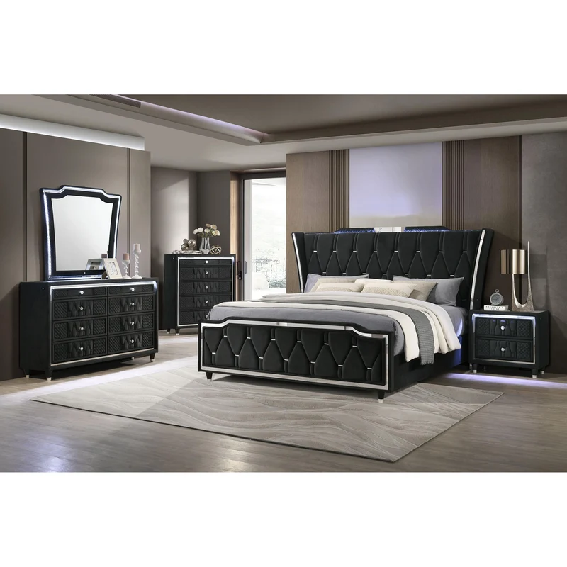 Coaster Furniture Lorient 223163 8-drawer LED Bedroom Dresser Cabinet - Black