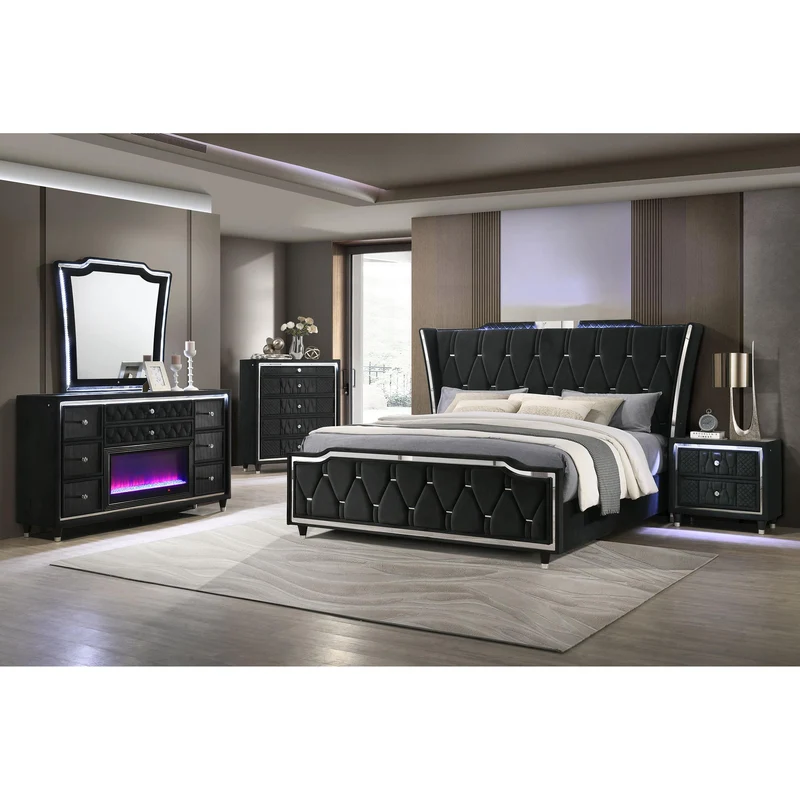Coaster Furniture Lorient 223163 8-drawer LED Bedroom Dresser Cabinet - Black