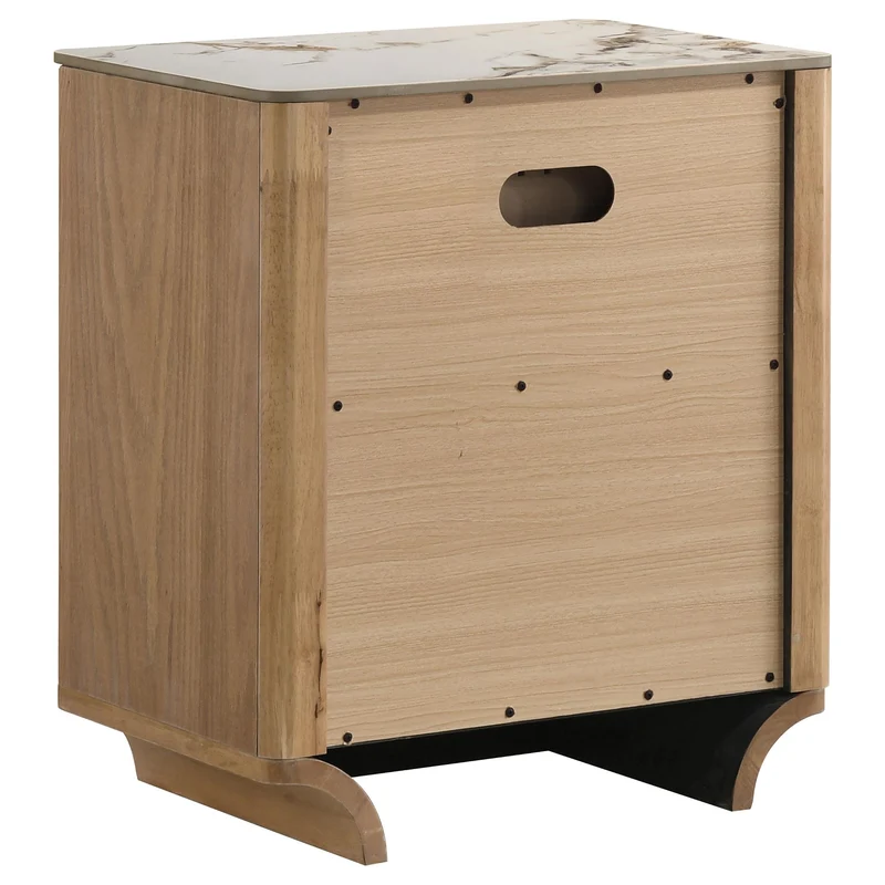 Coaster Furniture Leanne 223132 2-drawer Sinter Stone Top Nightstand - Light Oak