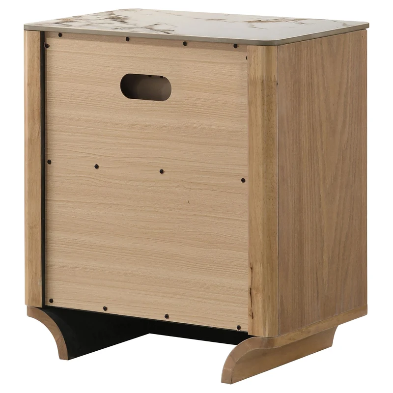 Coaster Furniture Leanne 223132 2-drawer Sinter Stone Top Nightstand - Light Oak