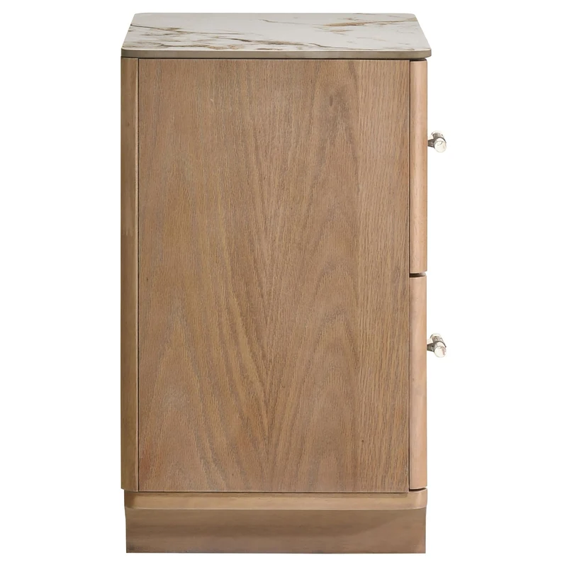 Coaster Furniture Leanne 223132 2-drawer Sinter Stone Top Nightstand - Light Oak