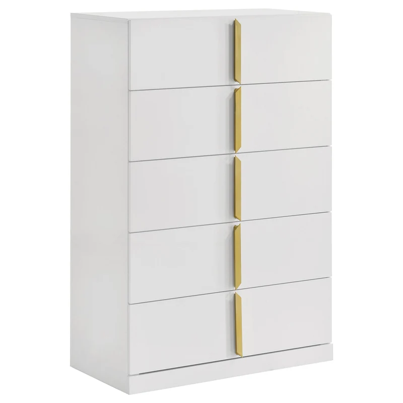 Coaster Furniture Ines 223095 5-drawer Bedroom Chest - White High Gloss