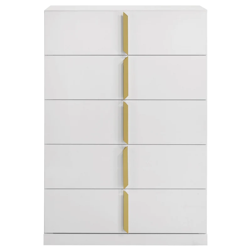 Coaster Furniture Ines 223095 5-drawer Bedroom Chest - White High Gloss