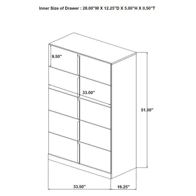 Coaster Furniture Ines 223095 5-drawer Bedroom Chest - White High Gloss